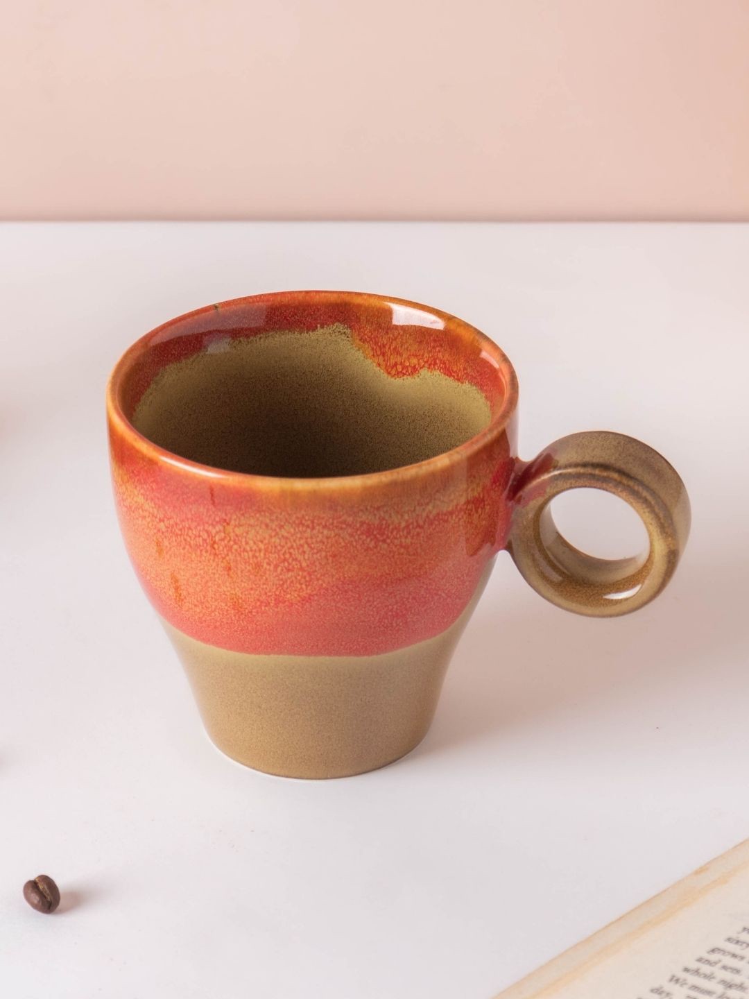 

Nestasia Red & Beige Ceramic Glossy Cup 200 ml