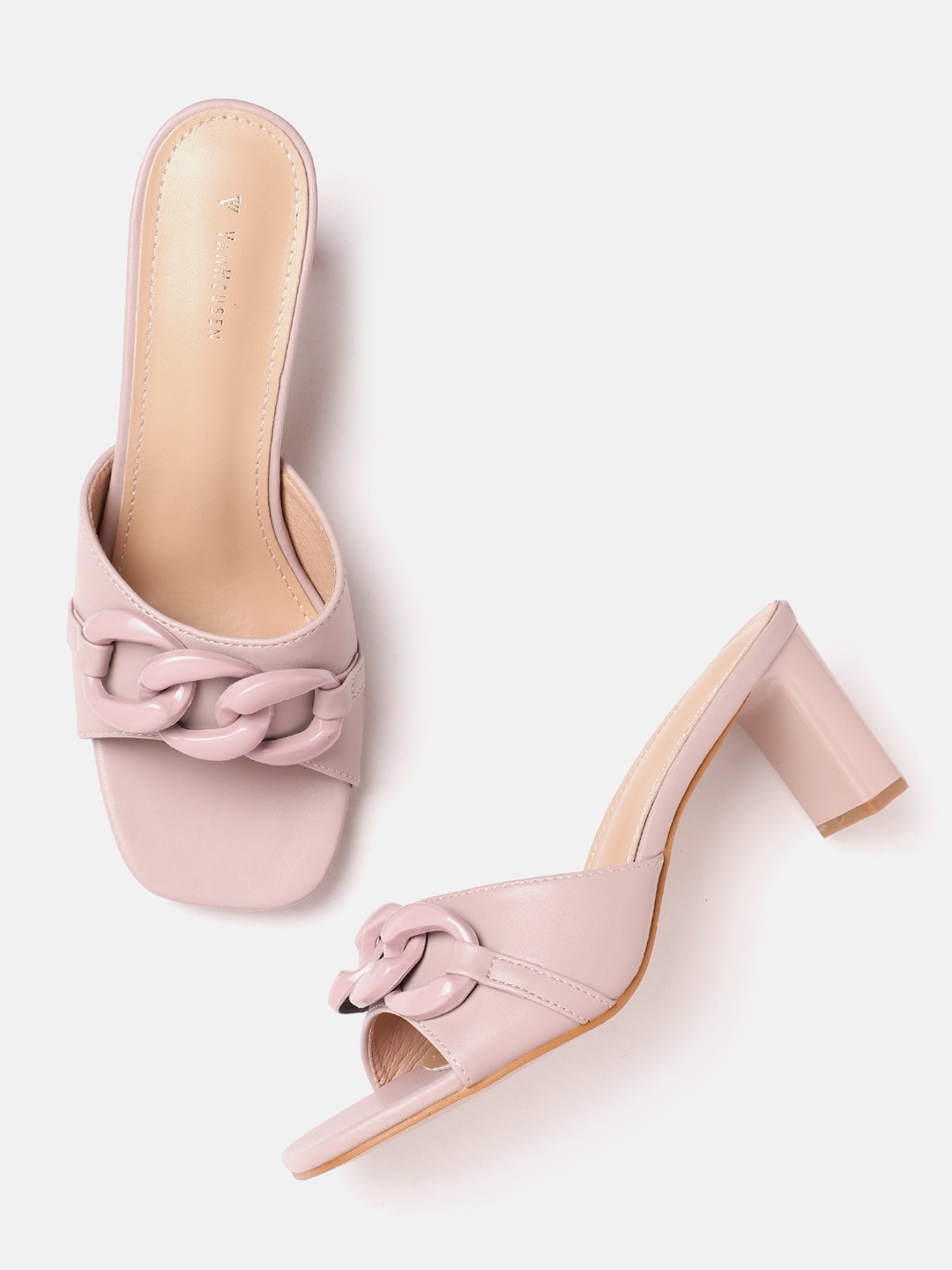 

Van Heusen Woman Block Heels with Chain Detail, Lavender