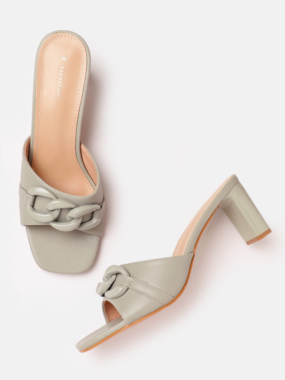 

Van Heusen Woman Chain Detail Block Heels, Green