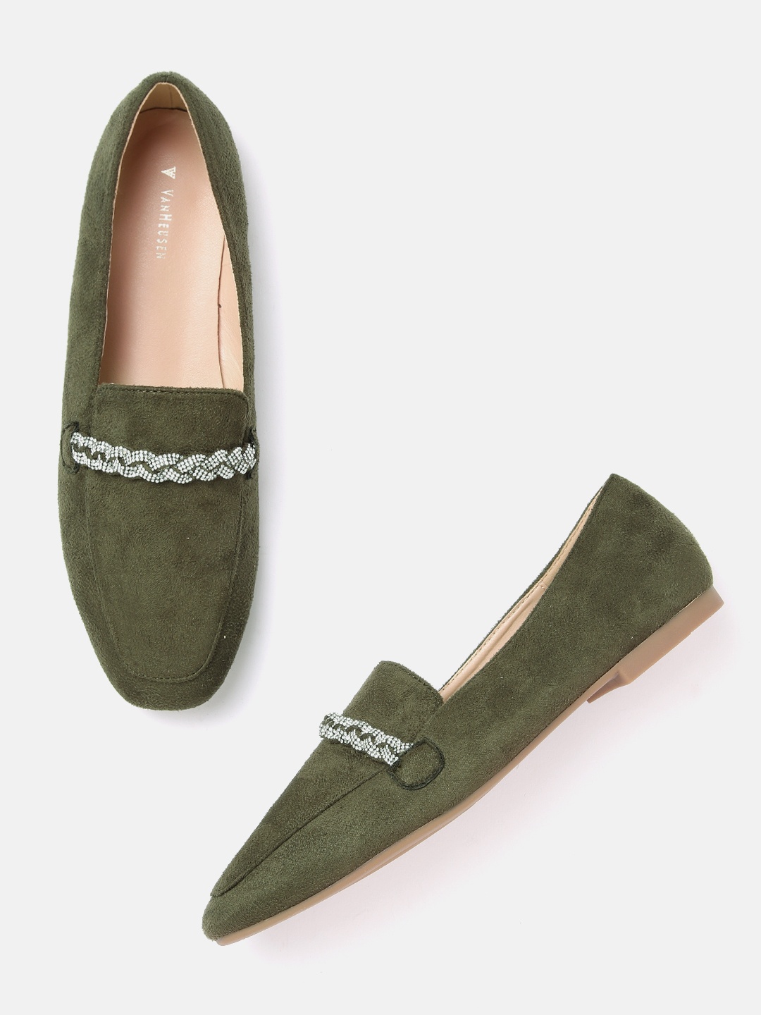 

Van Heusen Woman Embellished Detail Loafers, Olive