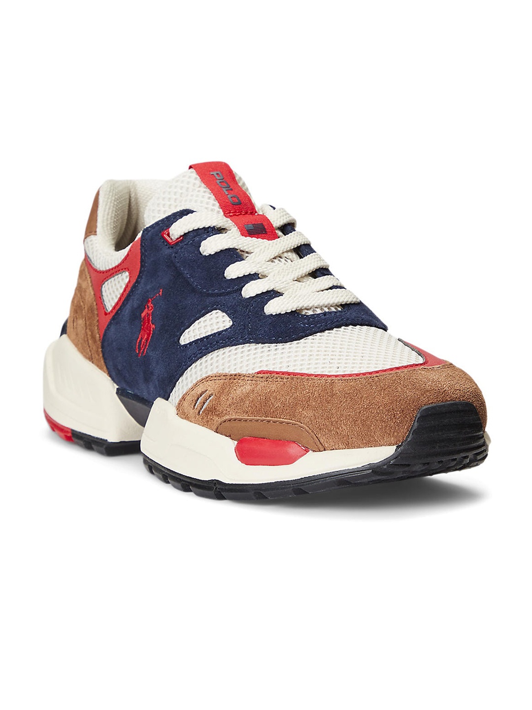 

Polo Ralph Lauren Men Navy Blue Colourblocked Leather Sneakers