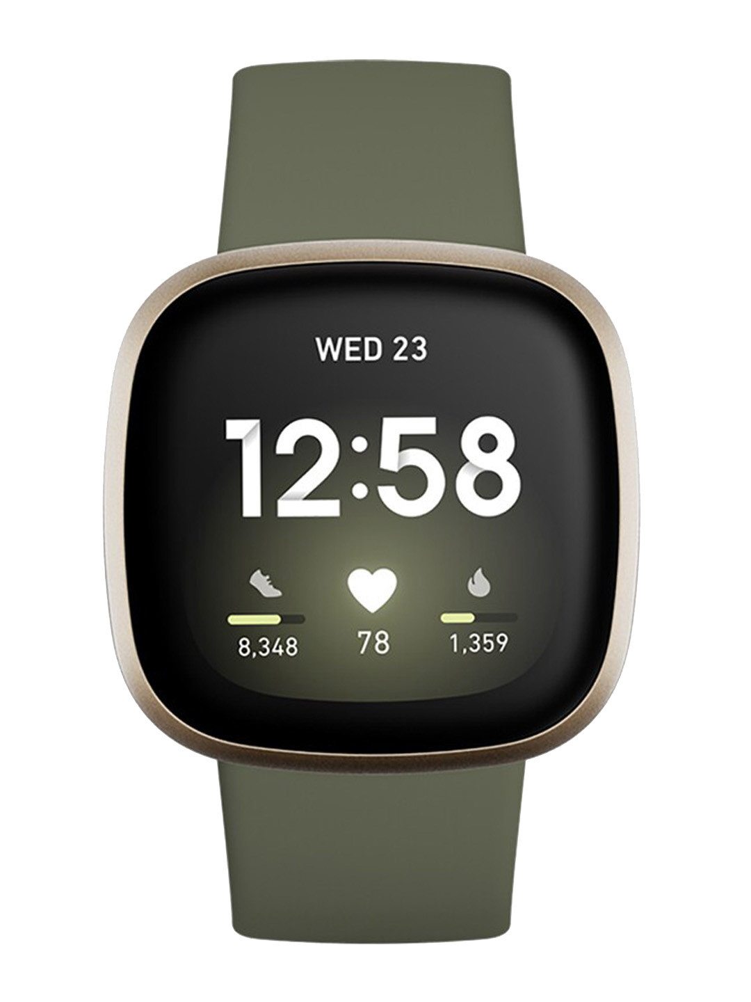 

Fitbit Versa 3 Fitness Smartwatch with GPS + Stress Mgt + Alexa Blt-in + Olive Softgold