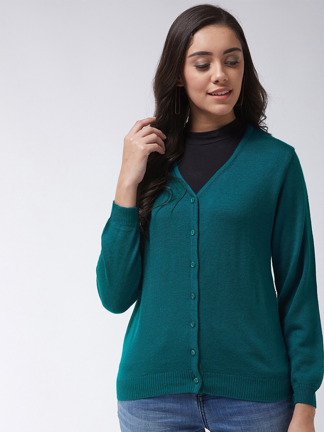 Modeve Women Teal Cardigan
