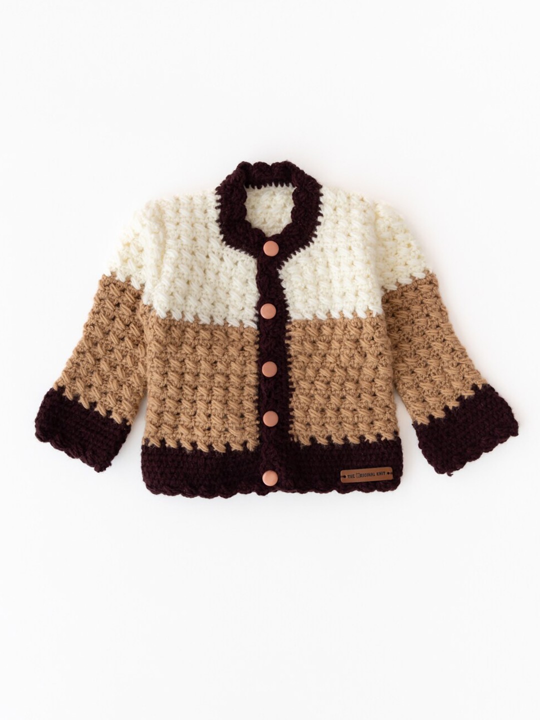 

The Original Knit Kids Beige & Off White Colourblocked