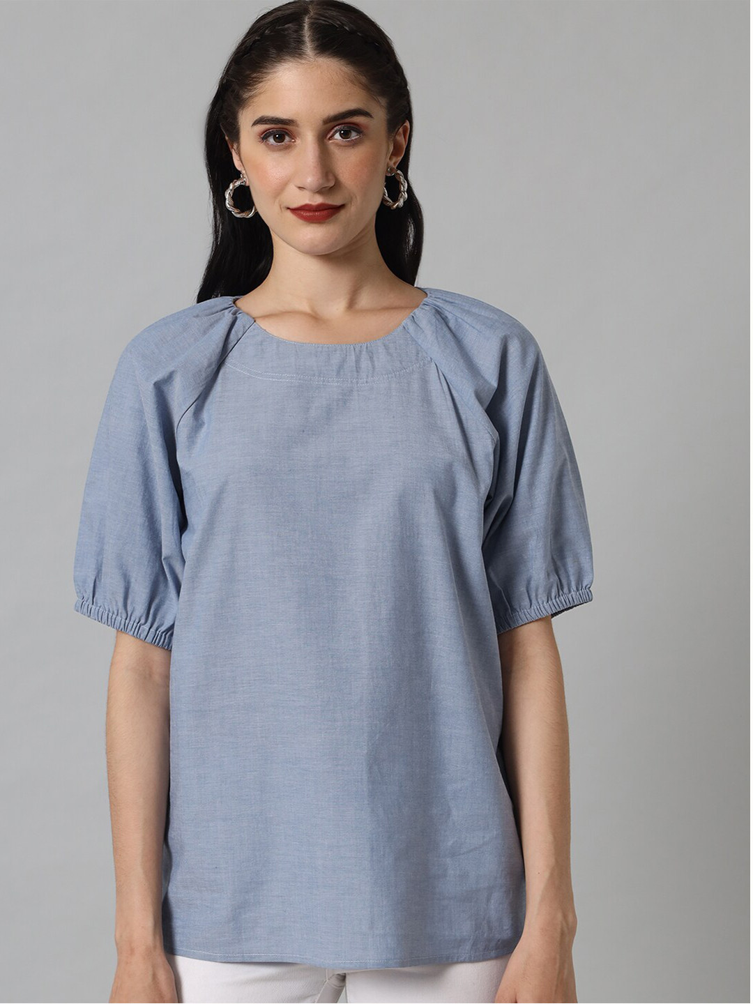 

The Vanca Women Blue Chambray Top
