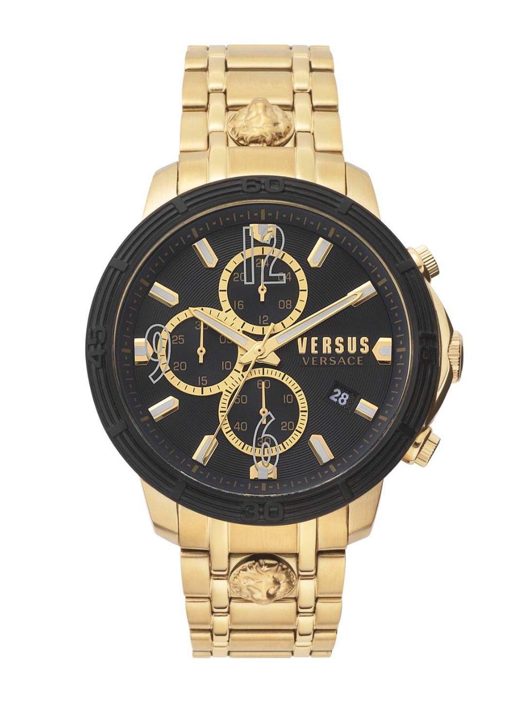 

Versus Men Black Dial & Gold Toned Stainless Steel Bracelet Style Straps Analogue Watch