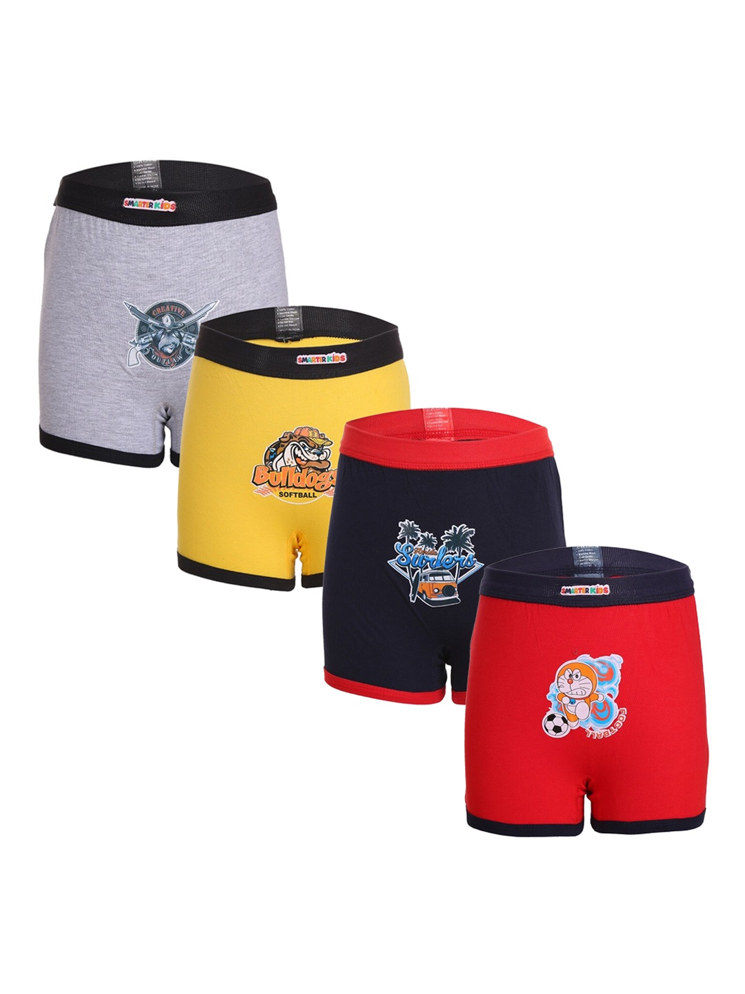 SMARTERKIDS Unisex Kids Assorted 4 Printed Shorts