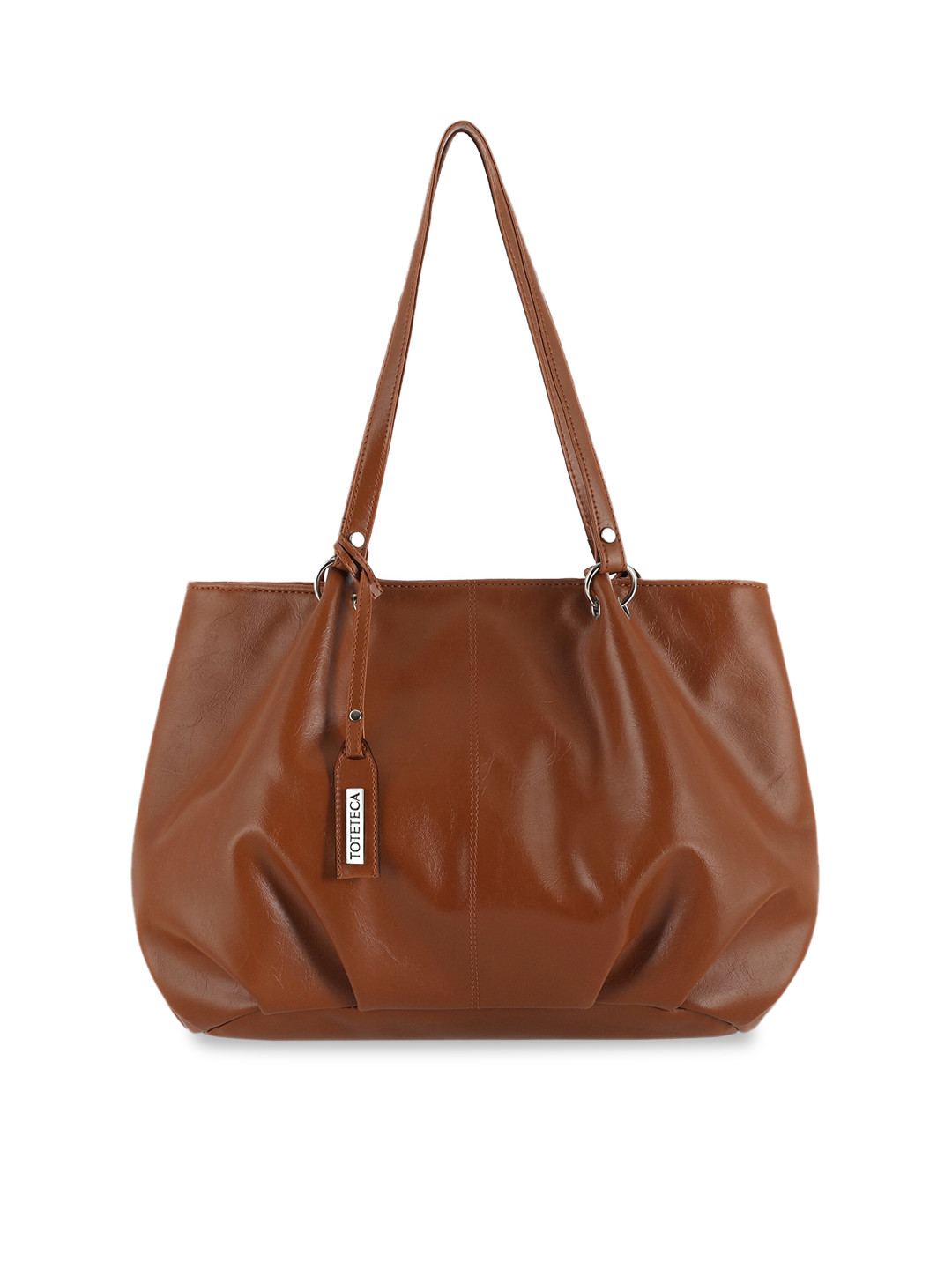 

Toteteca Tan PU Structured Shoulder Bag with Tasselled