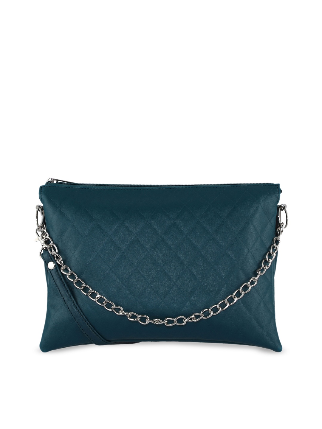 

Toteteca Women Teal Textured PU Structured Quilted Sling Bag