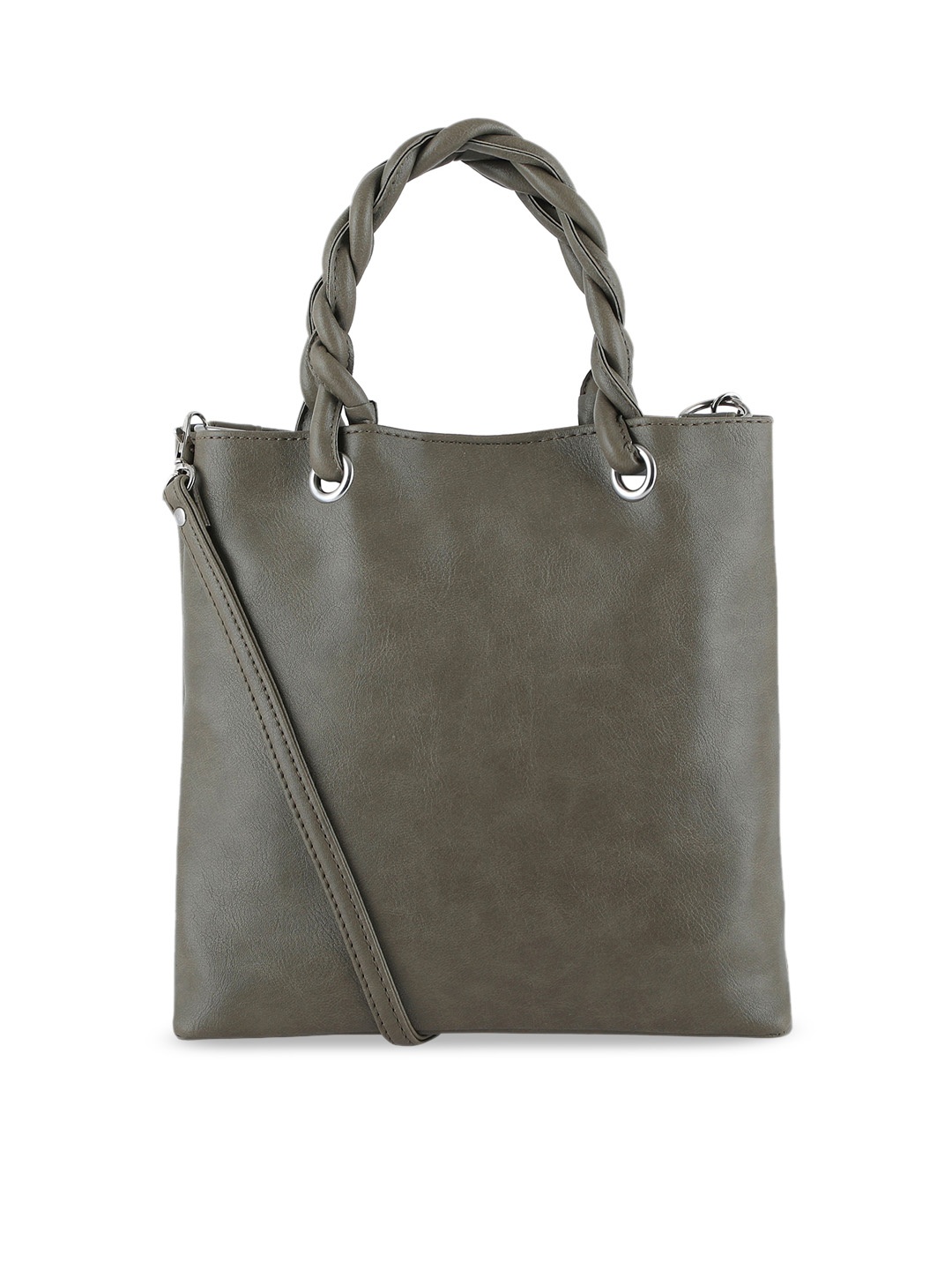 

Toteteca Women Green PU Oversized Structured Handheld Bag