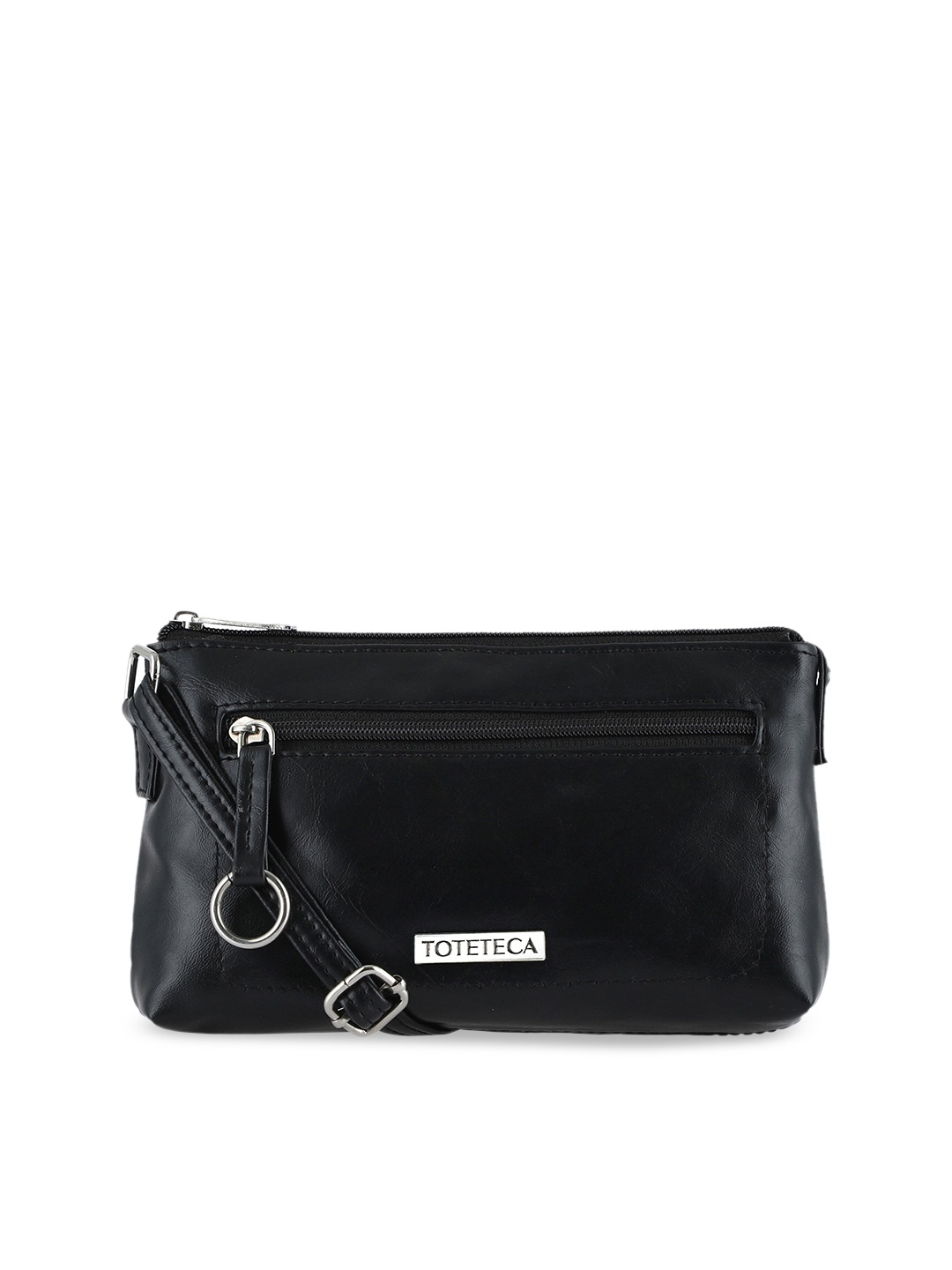 

Toteteca Women Black PU Structured Sling Bag