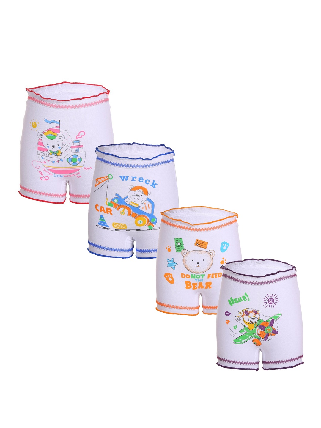 SMARTERKIDS Kids Pack Of 4 Assorted Cotton Basic Briefs