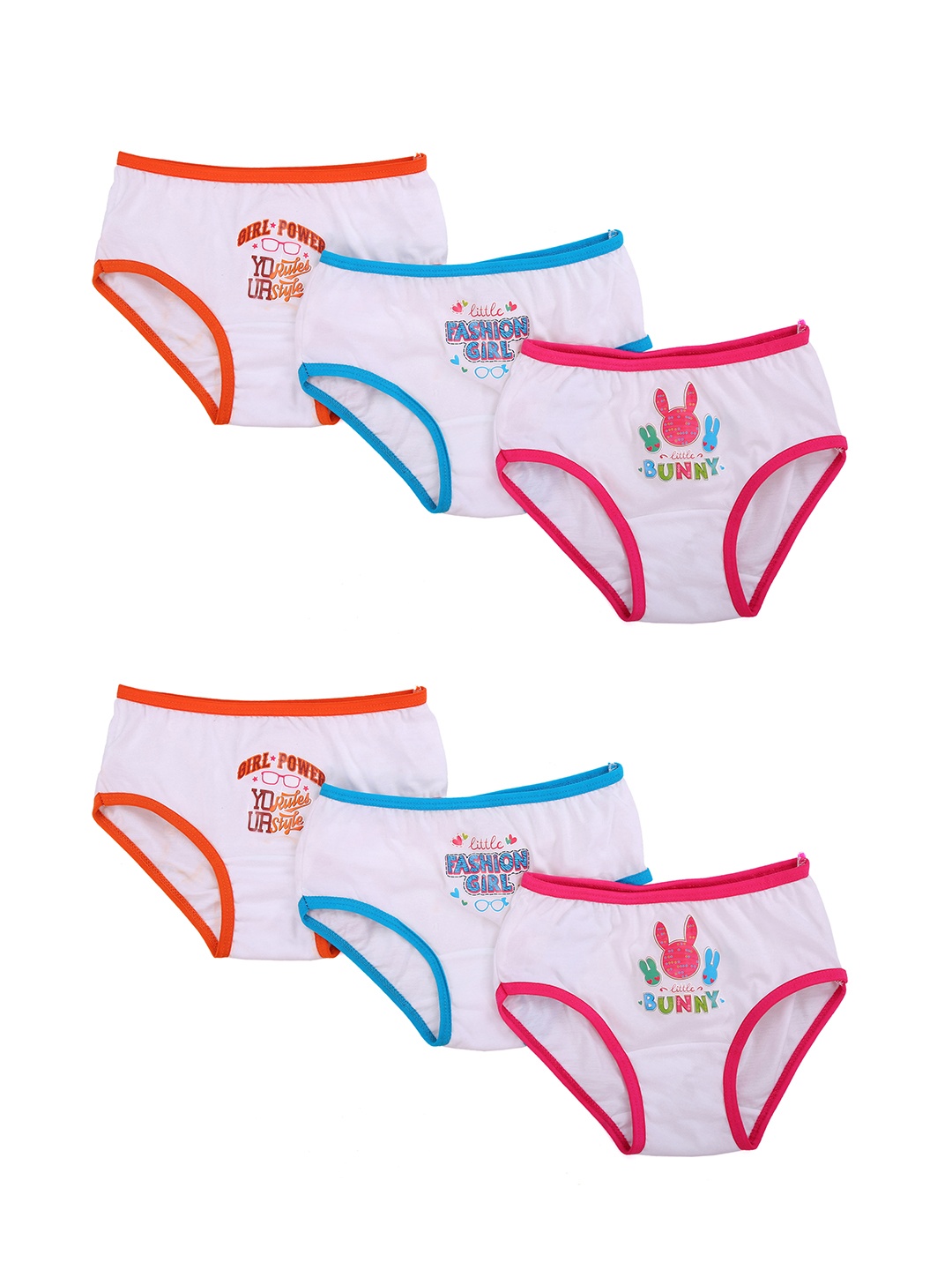 SMARTERKIDS Infants Girls Pack of 4 Assorted Printed Pure Cotton Briefs