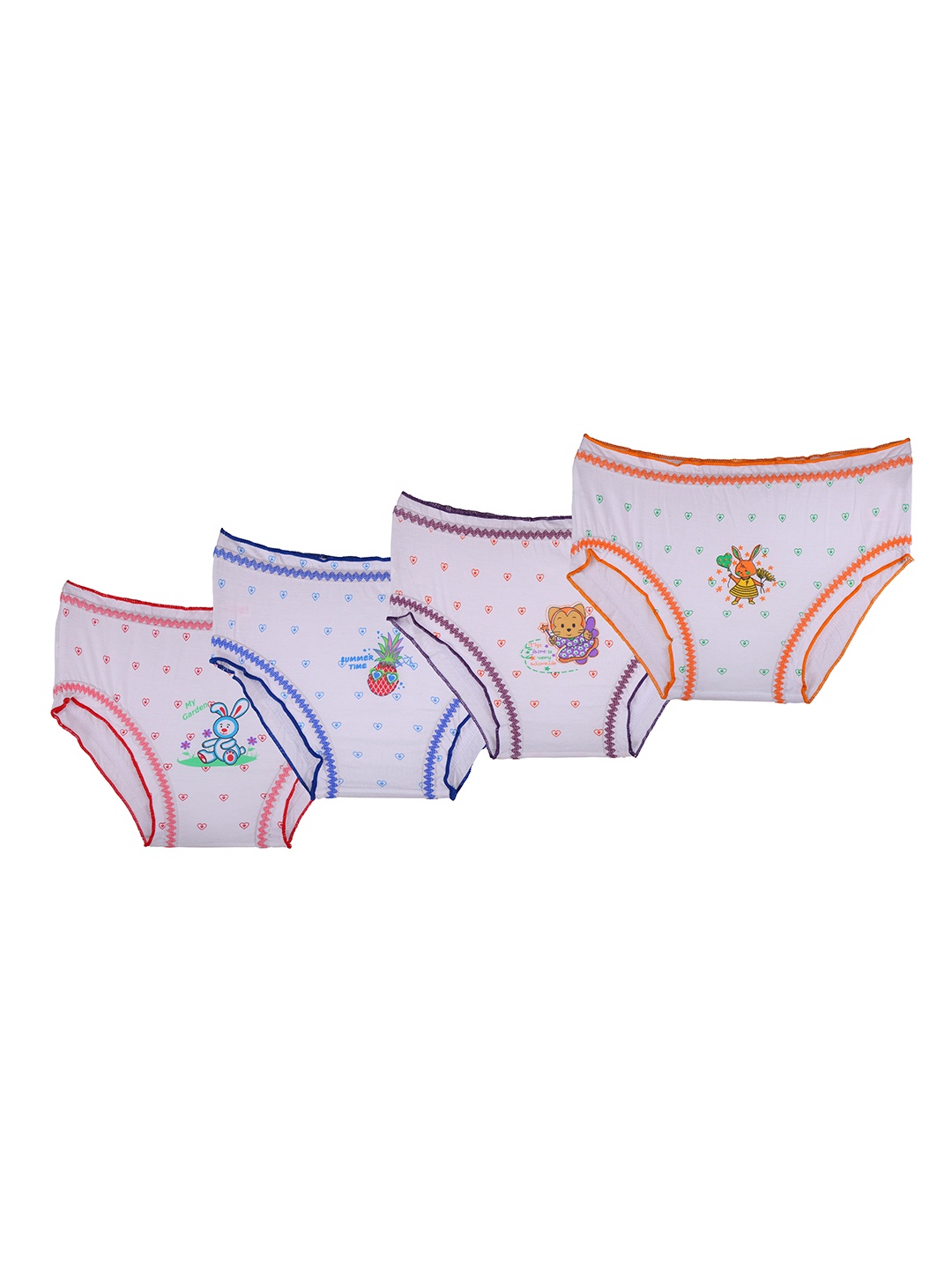 

SMARTERKIDS Kids Pack Of 4 Assorted Pure Cotton Basic Briefs
