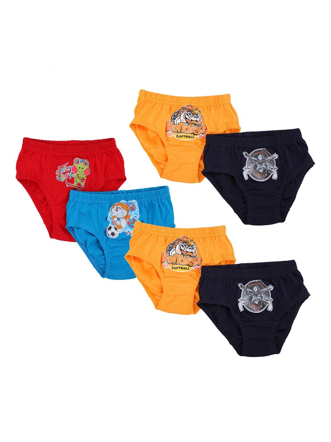 

SMARTERKIDS Boys Pack Of 6 Cotton Basic Briefs, Yellow