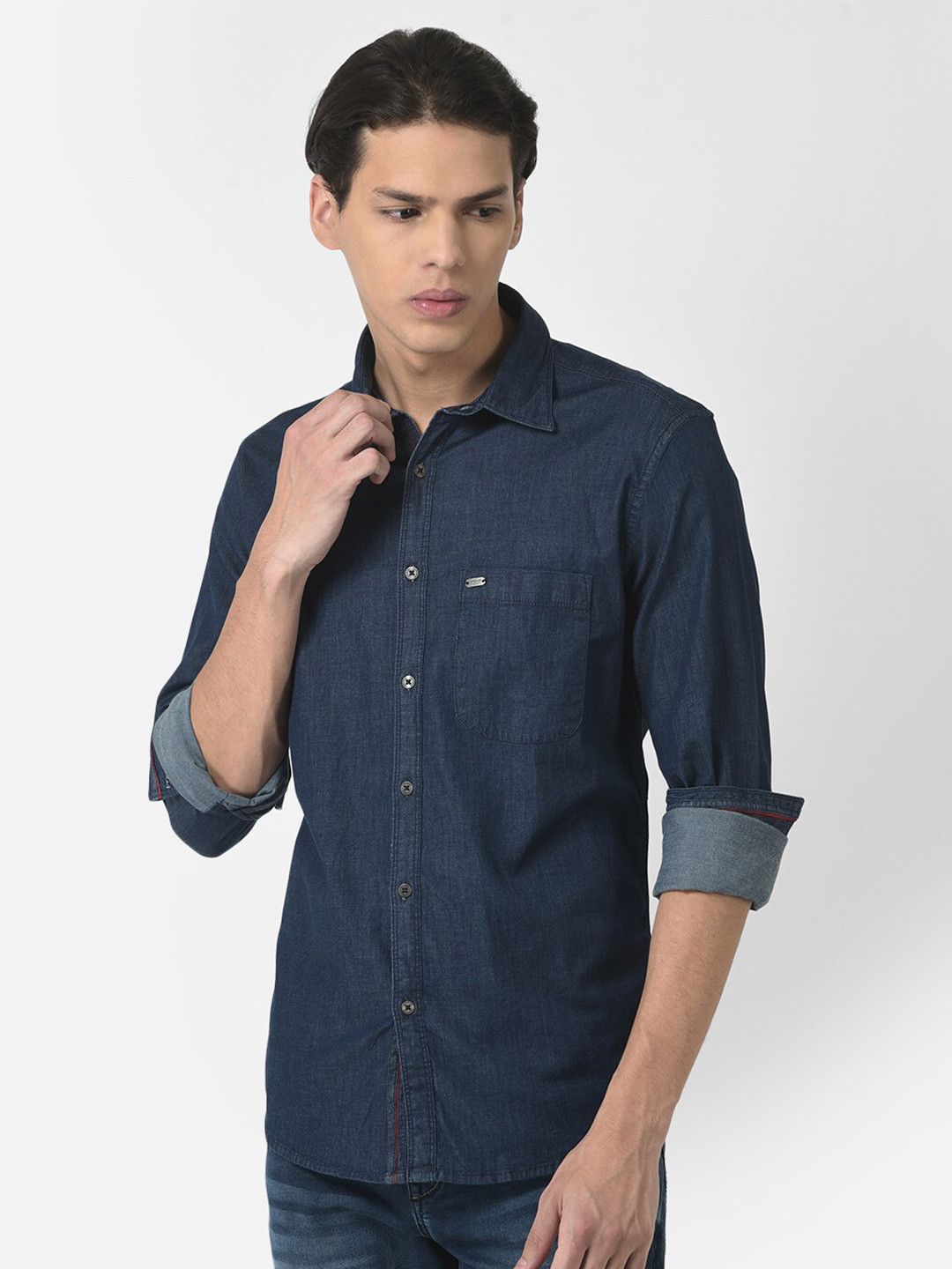 

Crimsoune Club Men Navy Blue Slim Fit Casual Shirt