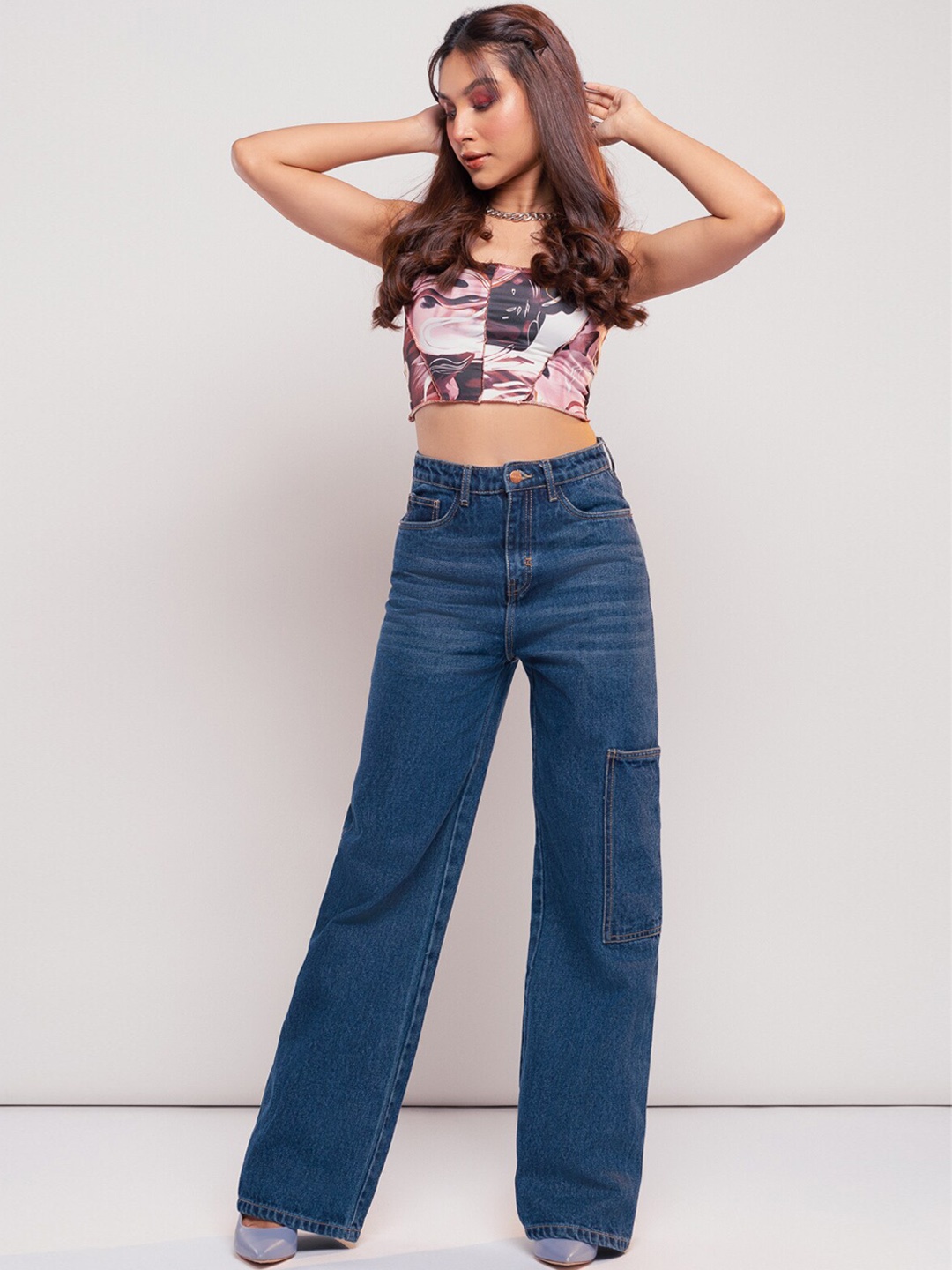 

FREAKINS Women Blue Straight Fit High-Rise Jeans
