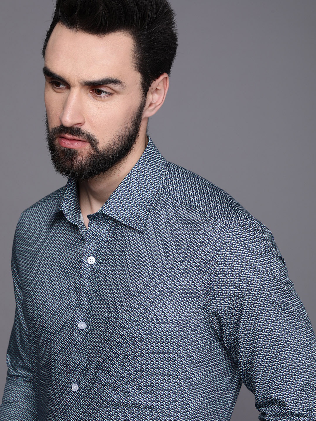 

Louis Philippe Men Multi-Coloured Pure Cotton Classic Printed Formal Shirt