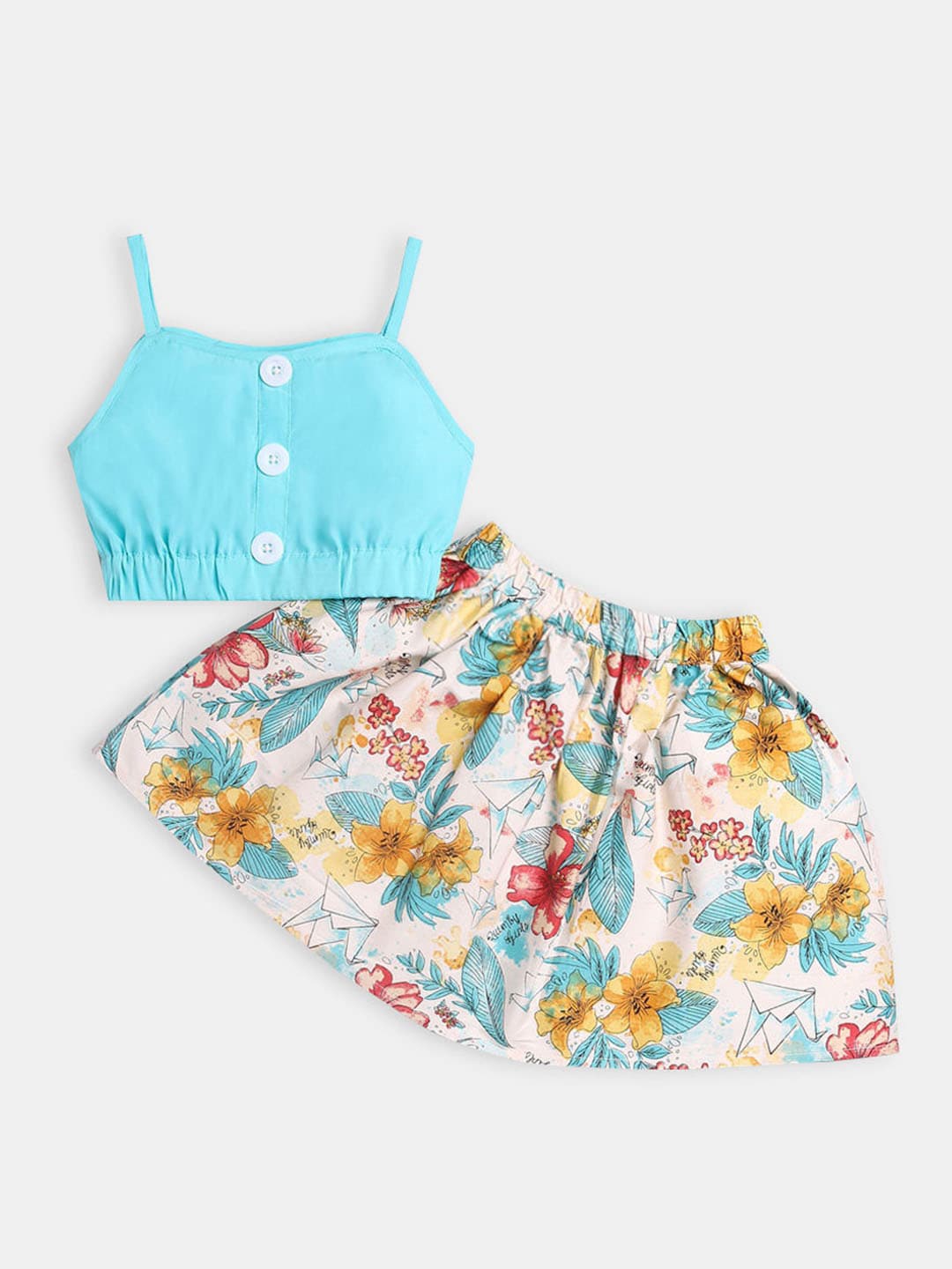 

Hopscotch Girls White & Blue Top with Skirt