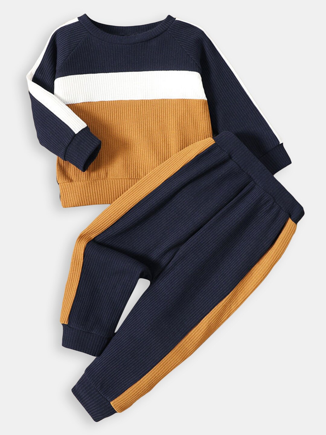 

Hopscotch Boys Brown & Black Colourblocked T-shirt with Trousers