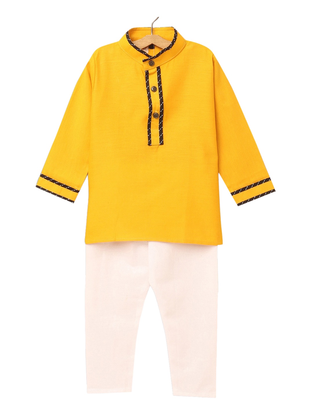 

Hopscotch Boys Yellow & White Kurta with Pyjamas