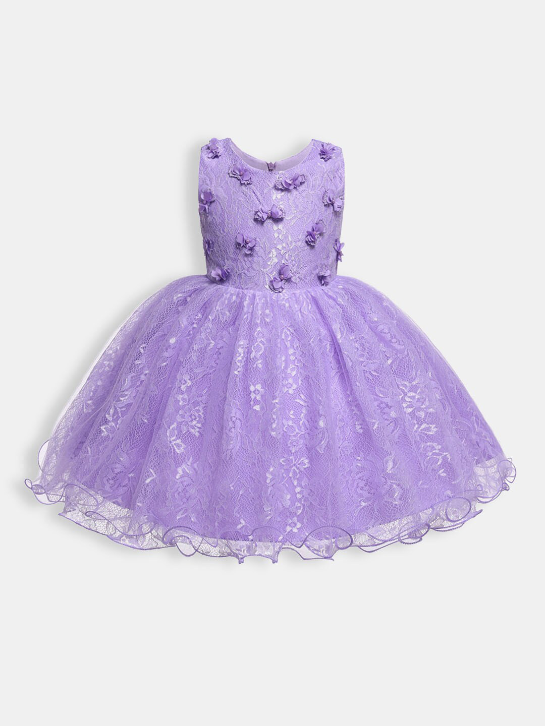 

Hopscotch Purple Embellished Sleeveless Dress