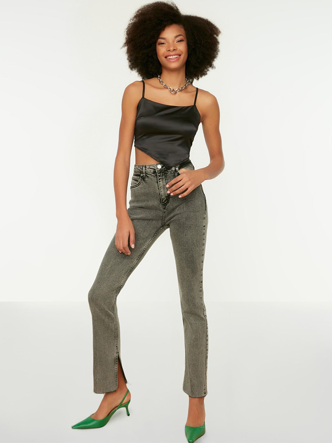 

Trendyol Women Grey Cotton Jeans