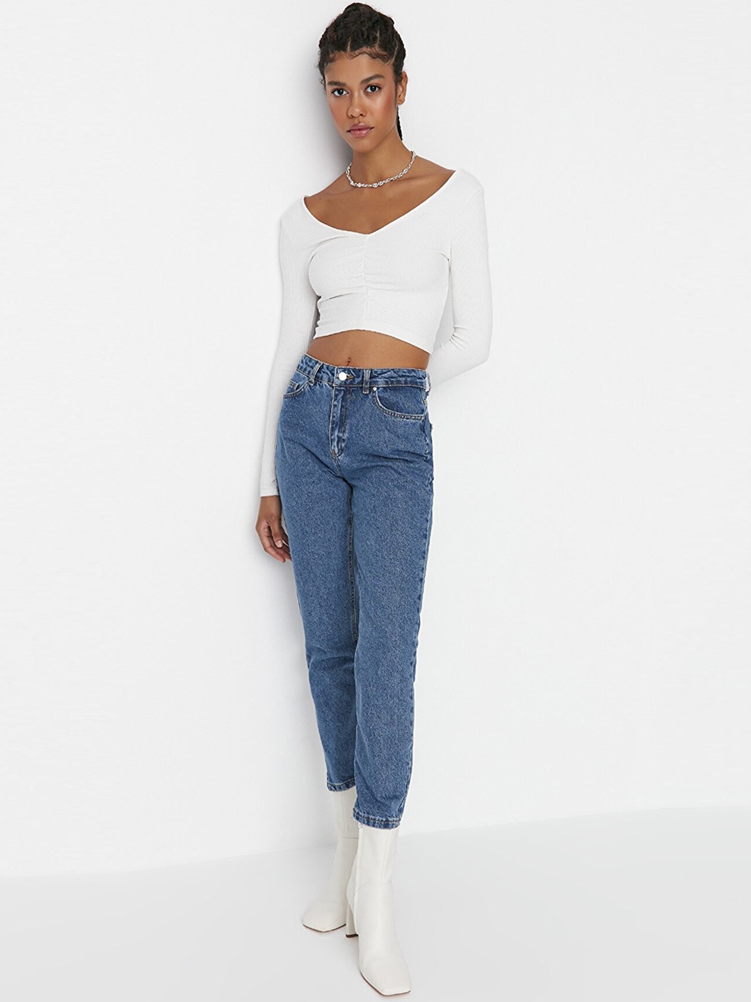 

Trendyol Women Blue Pure Cotton Jeans