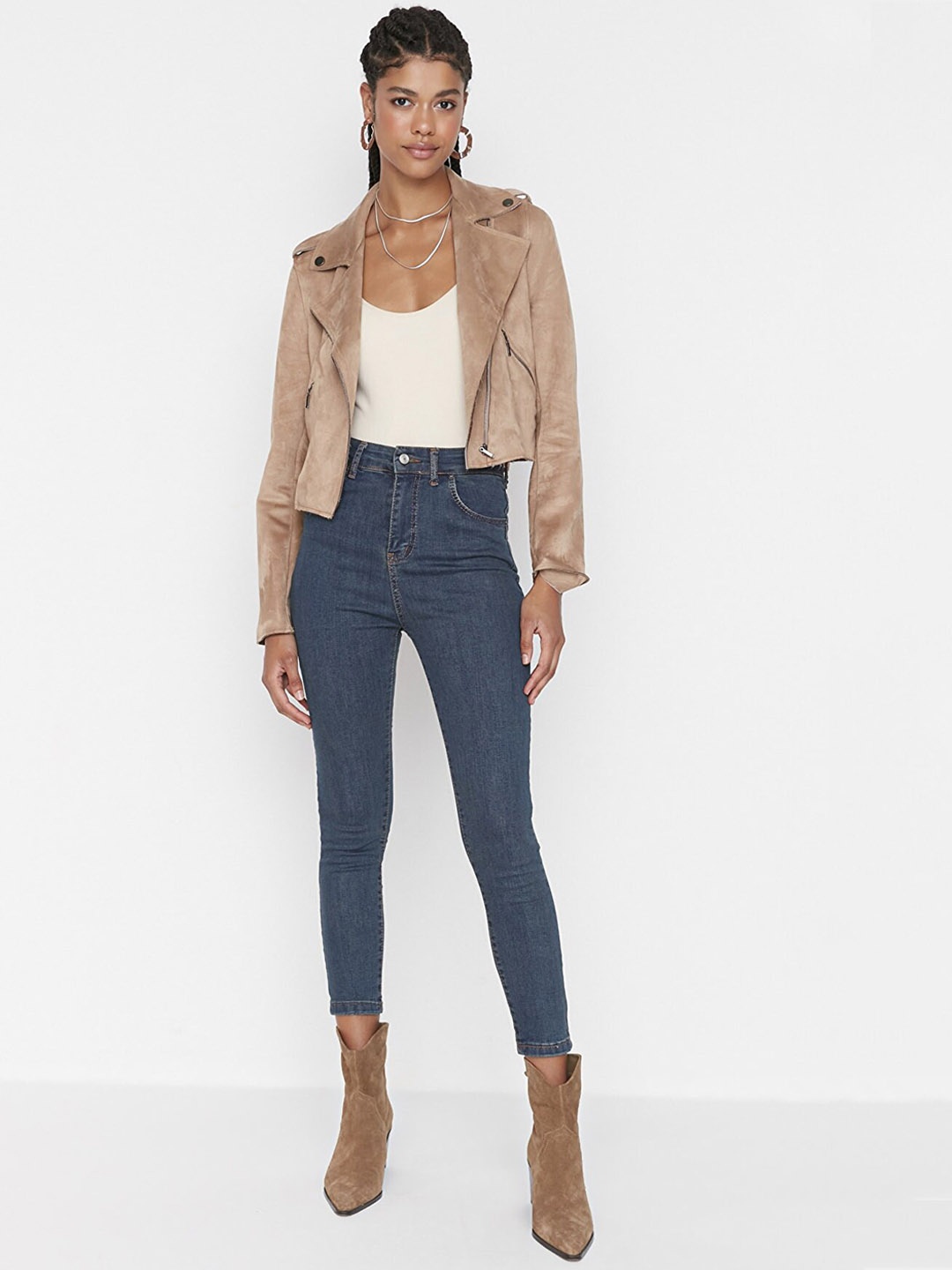 Trendyol Women Navy Blue Slim Fit Jeans