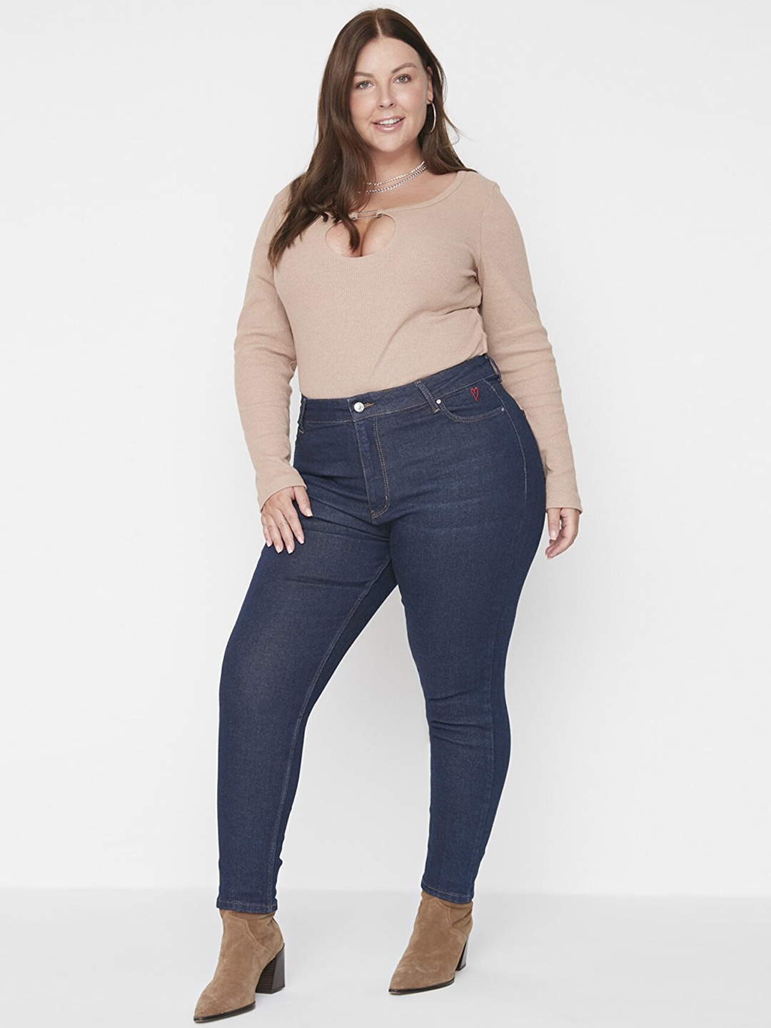 

Trendyol Women Blue Low Distress Jeans