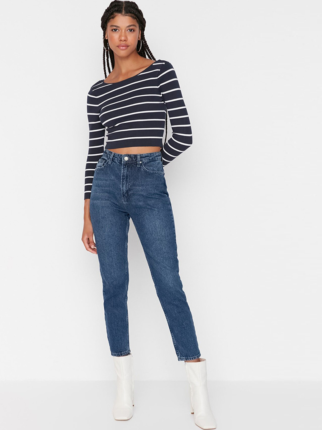 

Trendyol Women Navy Blue Cotton Jeans