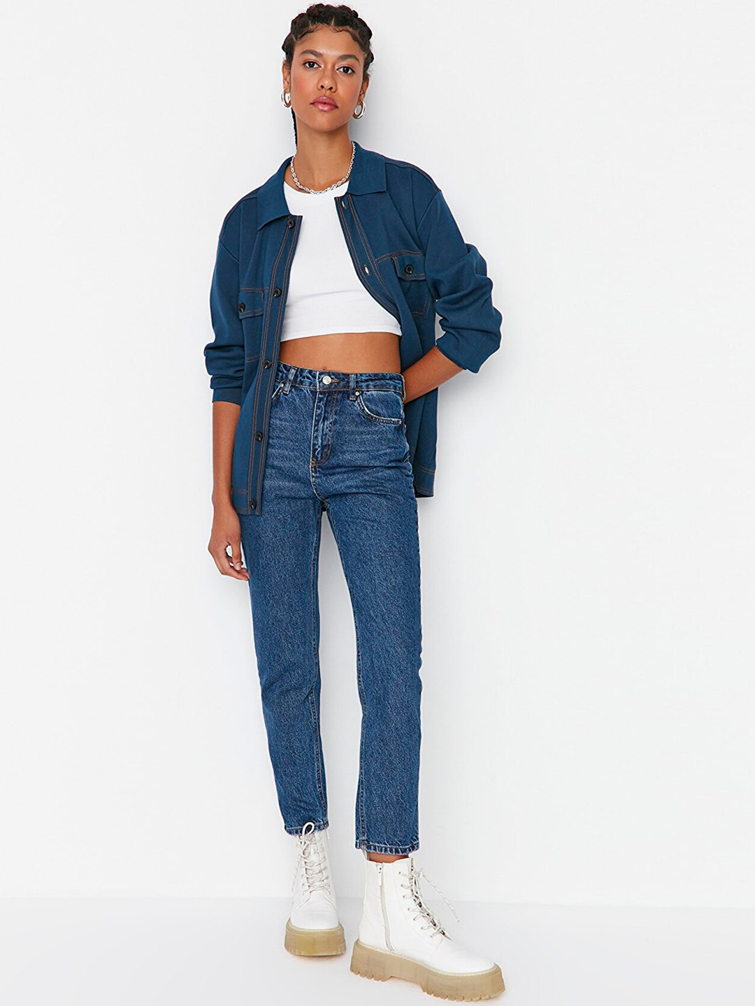 

Trendyol Women Blue Pure Cotton Jeans