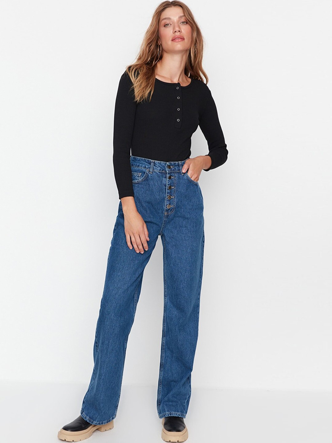 

Trendyol Women Blue Pure Cotton Jeans