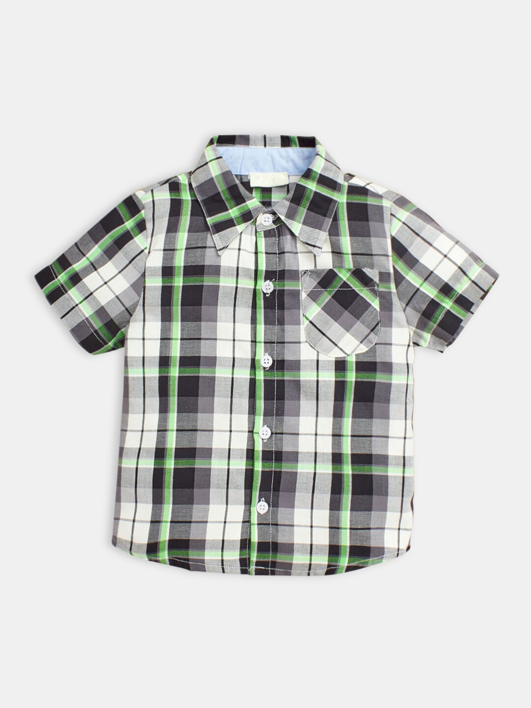 

Hopscotch Boys Black And White Tartan Checks Checked Casual Shirt