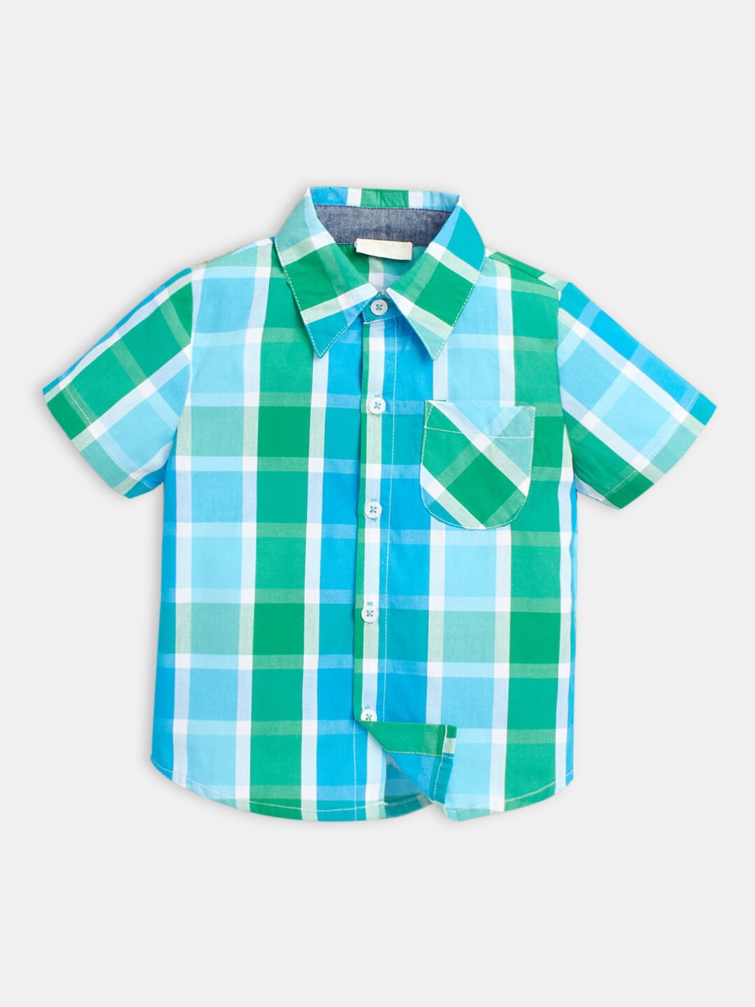 

Hopscotch Boys Blue Checked Casual Cotton Shirt