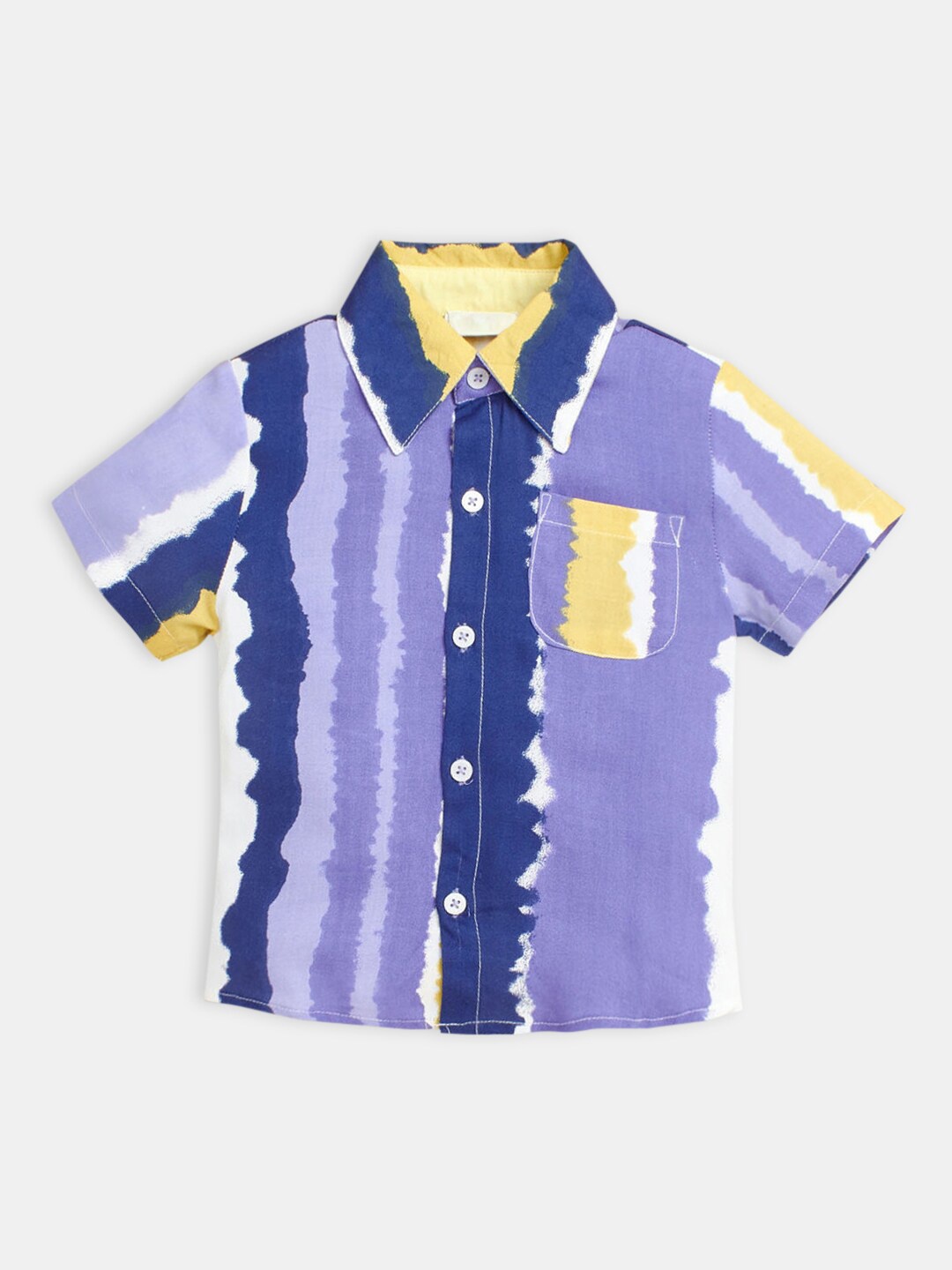 

Hopscotch Boys Blue Printed Pure Cotton Casual Shirt