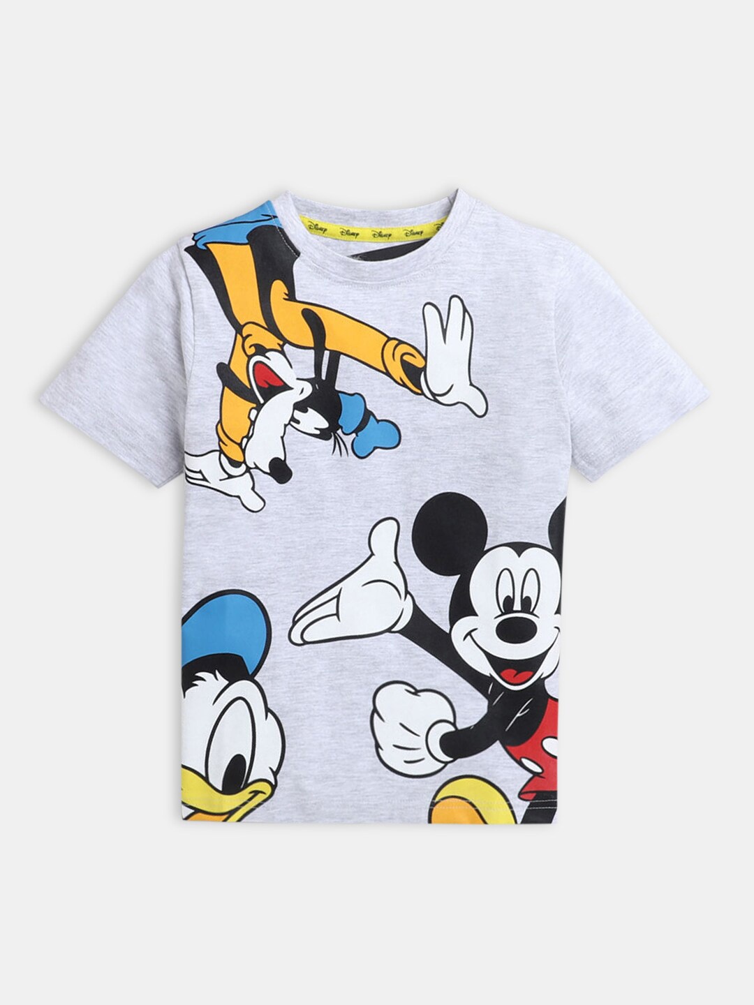 

Hopscotch Boys Grey Printed Cotton T-shirt