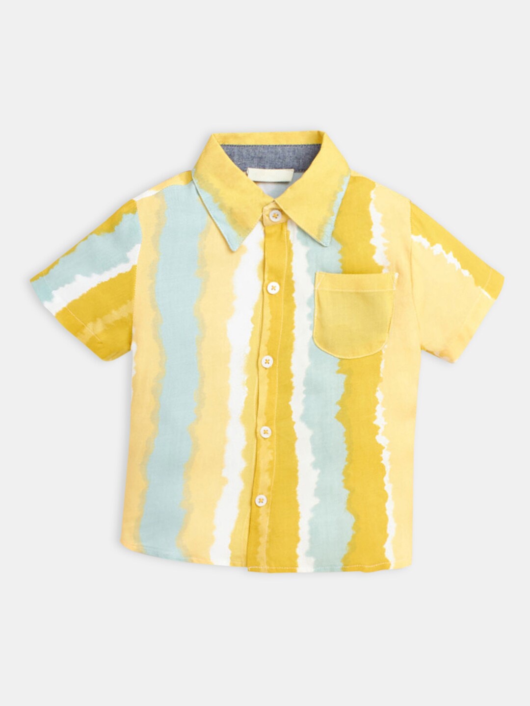 

Hopscotch Boys Yellow Striped Casual Cotton Shirt