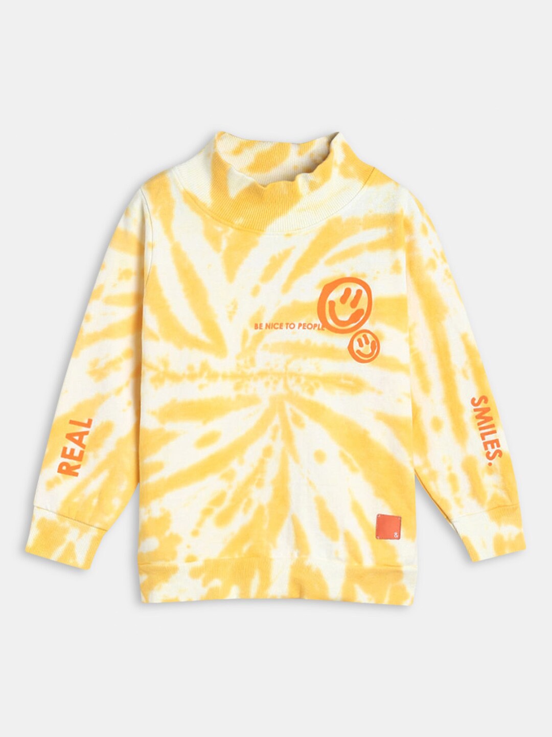 

Hopscotch Boys Yellow Printed Pure Cotton Sweatshirt