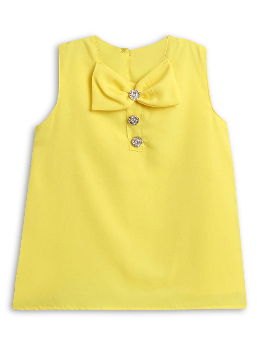 

Hopscotch Girls Yellow Solid Bow Detail Top