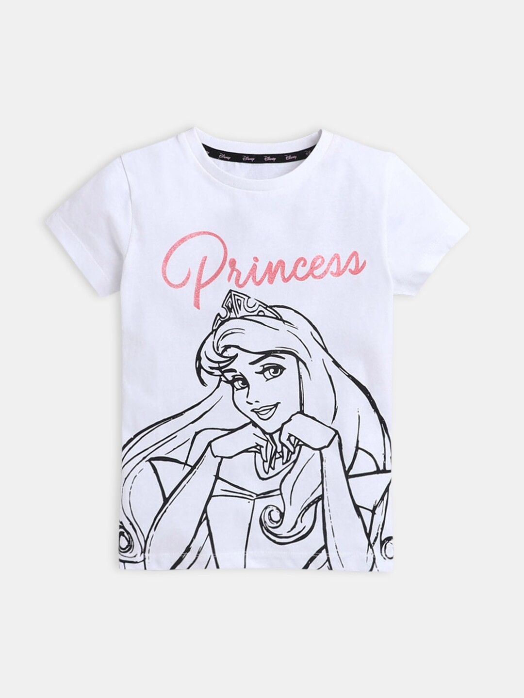

Hopscotch Girls White Printed Cotton T-shirt