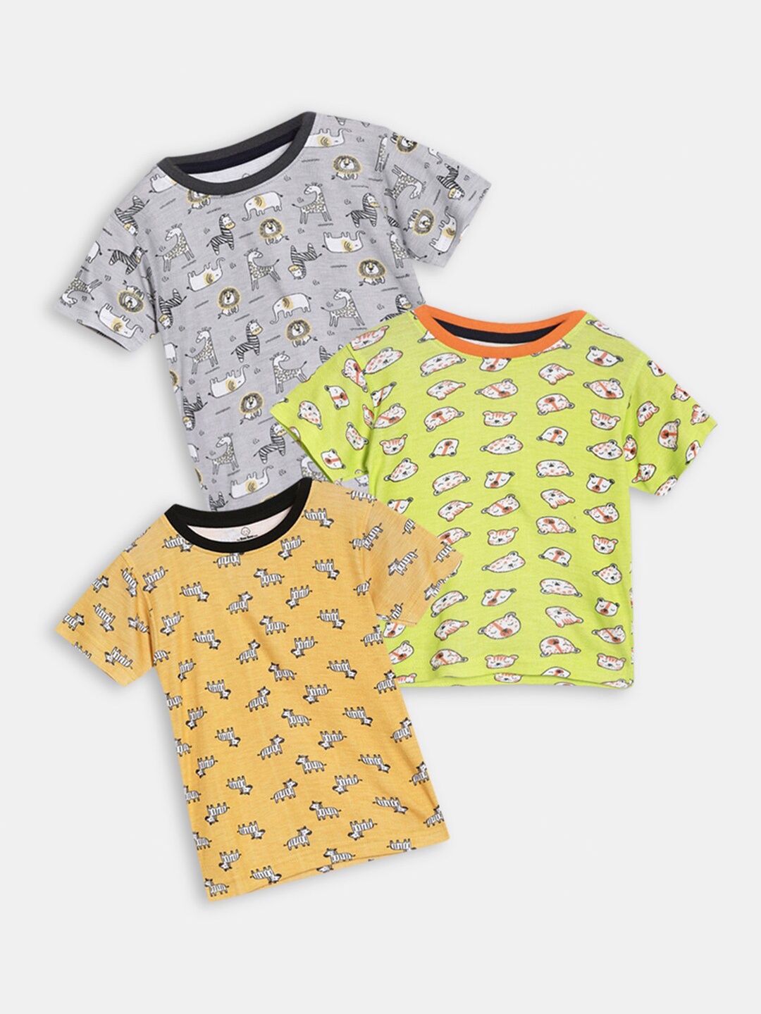 

Hopscotch Boys Pack of 3 Printed Bamboo T-shirts, Yellow