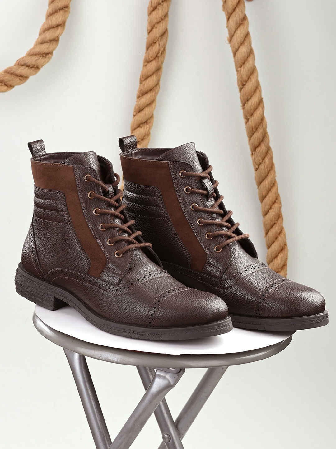 

El Paso Men Brown Textured Winter Boots