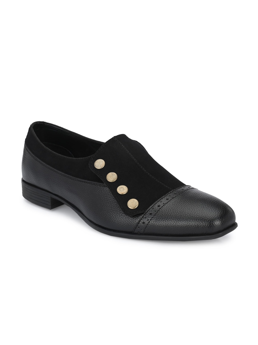 

KLEAT Men Black Solid Formal Slip On Shoes
