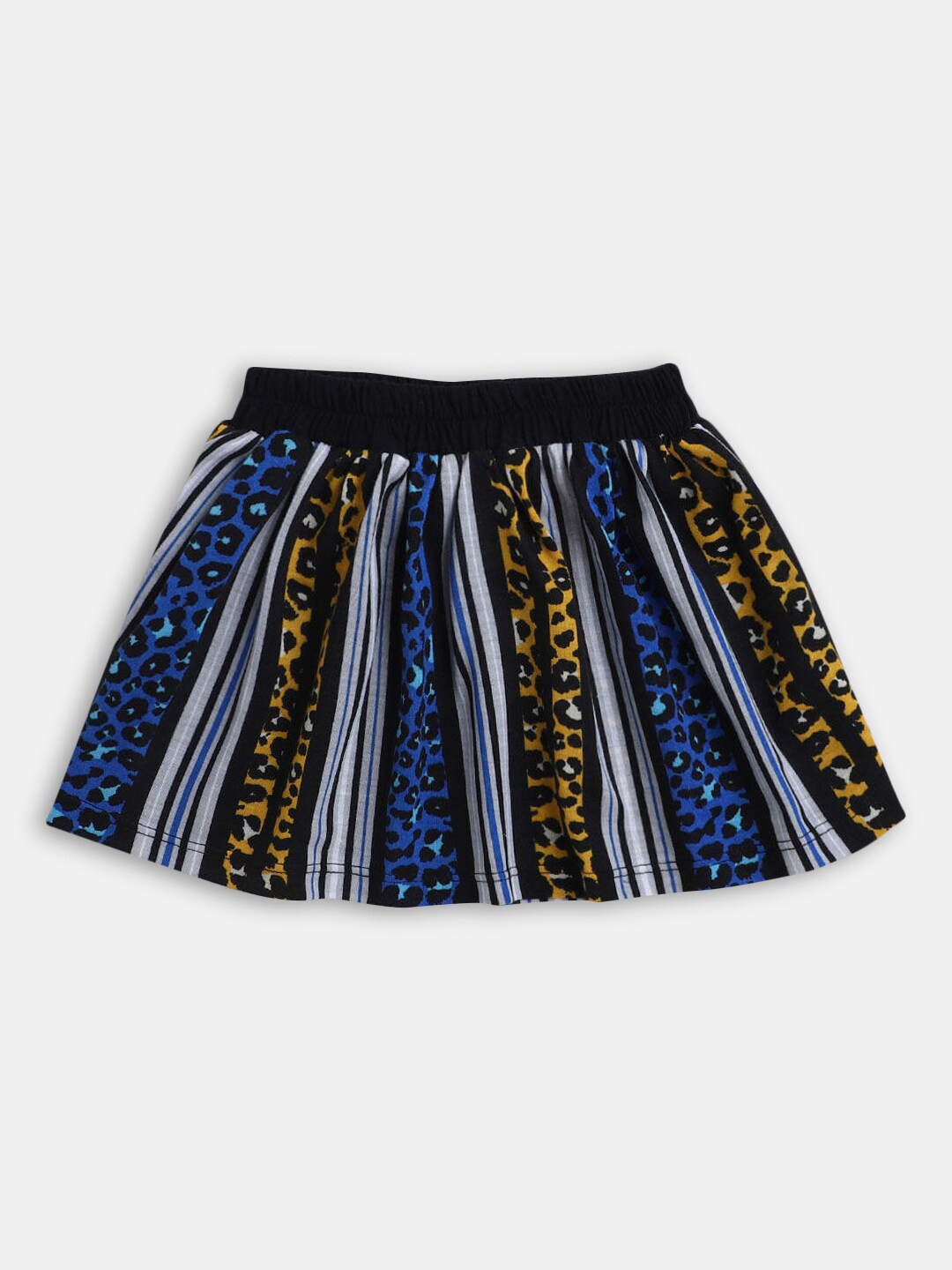 

Hopscotch Girls Blue & Yellow Striped Flared A-Line Skirt