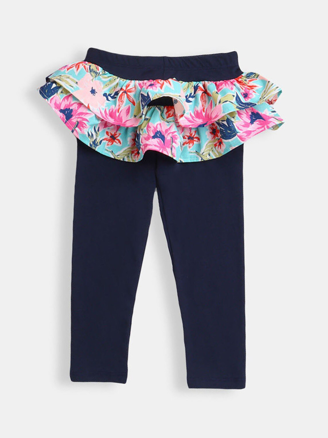 

Hopscotch Girls Navy Blue Printed Ankle-Length Legging Skirt