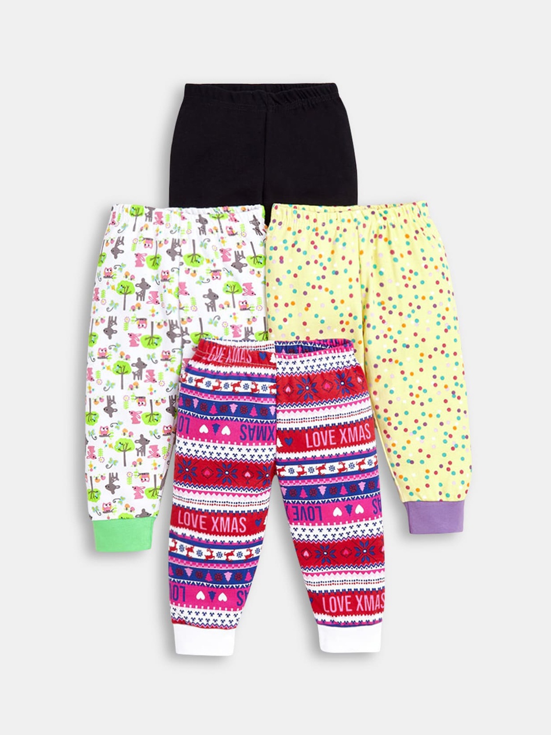 

Hopscotch Kids Pack Of 4 Assorted Printed Track Pants