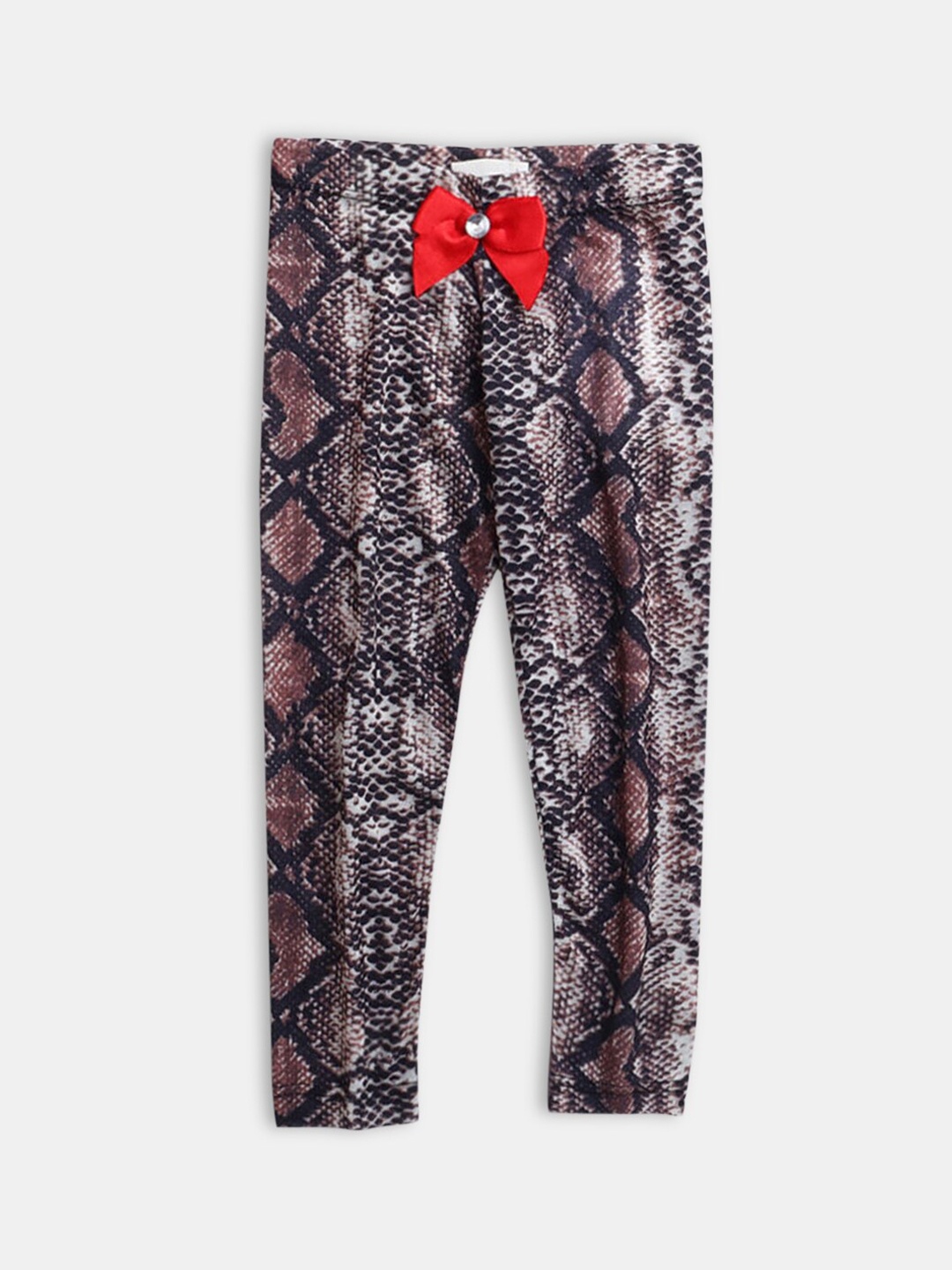 

Hopscotch Girls Brown & Black Printed Ankle Length Leggings