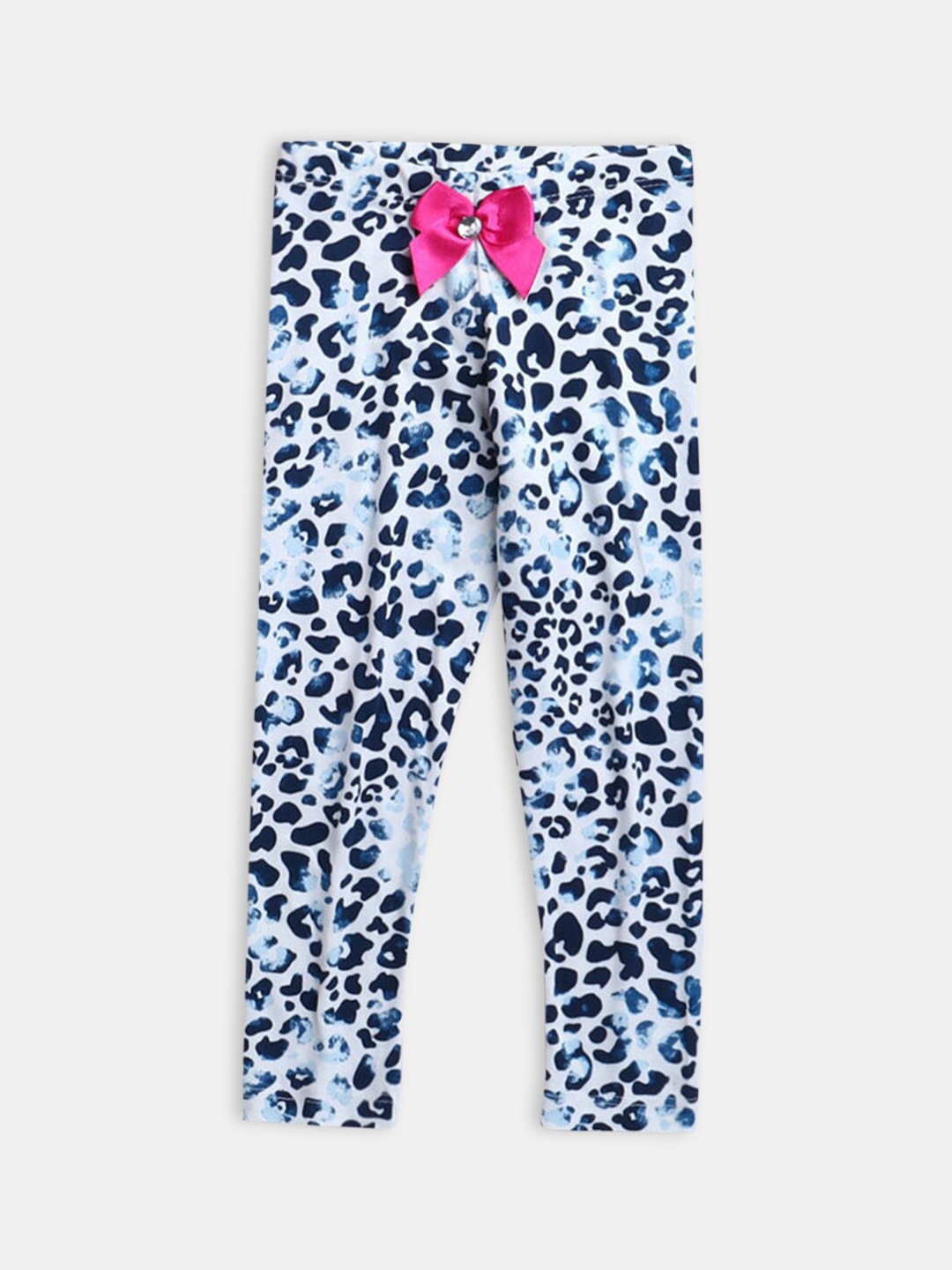 

Hopscotch Girls Off White & Blue Animal Printed Leggings