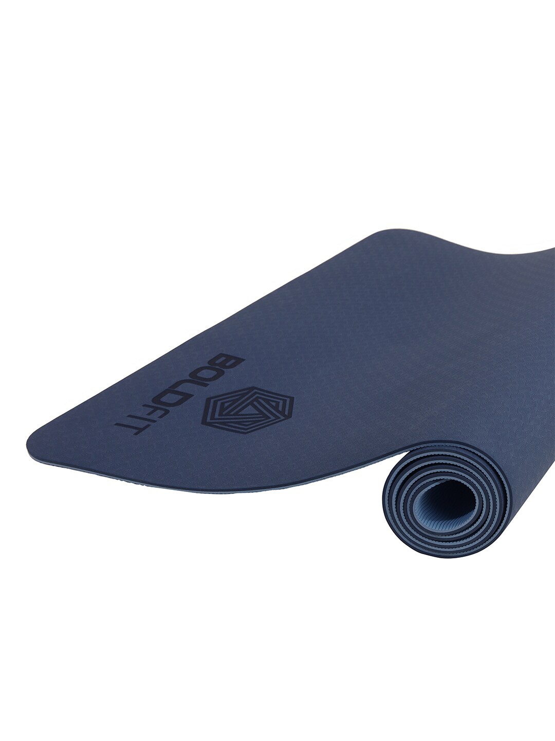 BOLDFIT Navy Blue Solid Yoga Mats